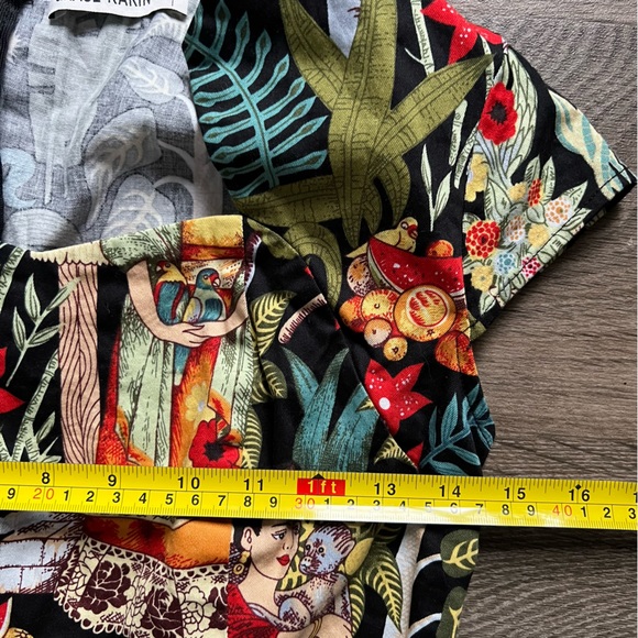 Grace Karin Frida Kahlo Black Multicolor Jungle Cap Sleeve Dress Women's size M - Picture 7 of 8